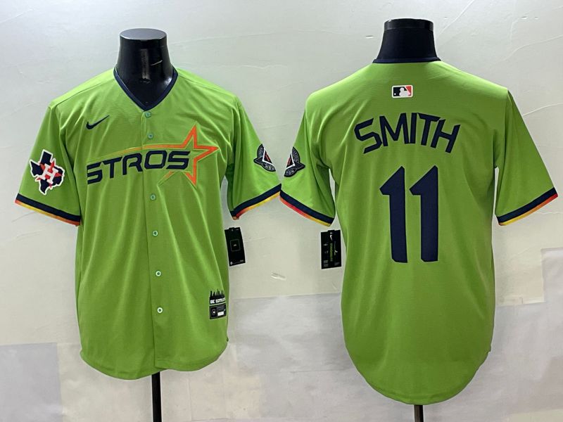 Men Houston Astros #11 Smith Green three generations Joint Name 2025 Nike MLB Jersey style 5